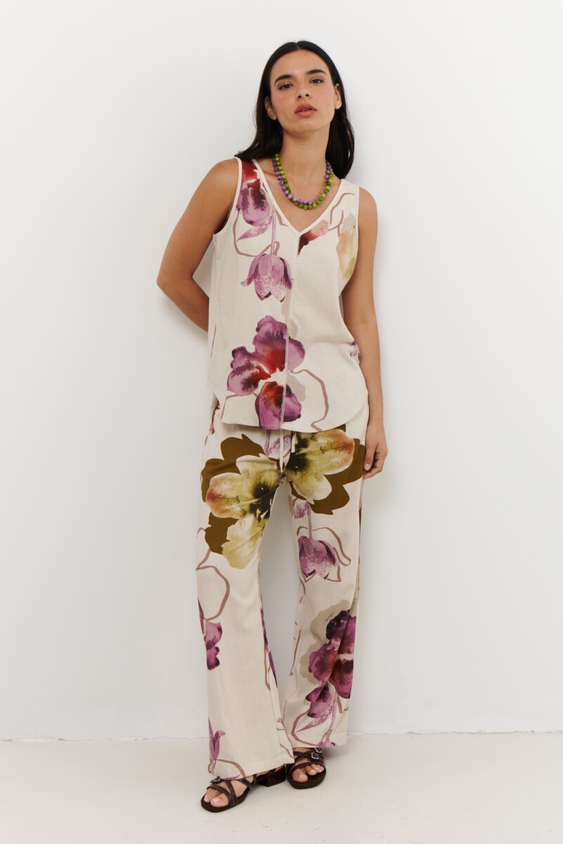 PANTALON LINO TULIP - VERDE 