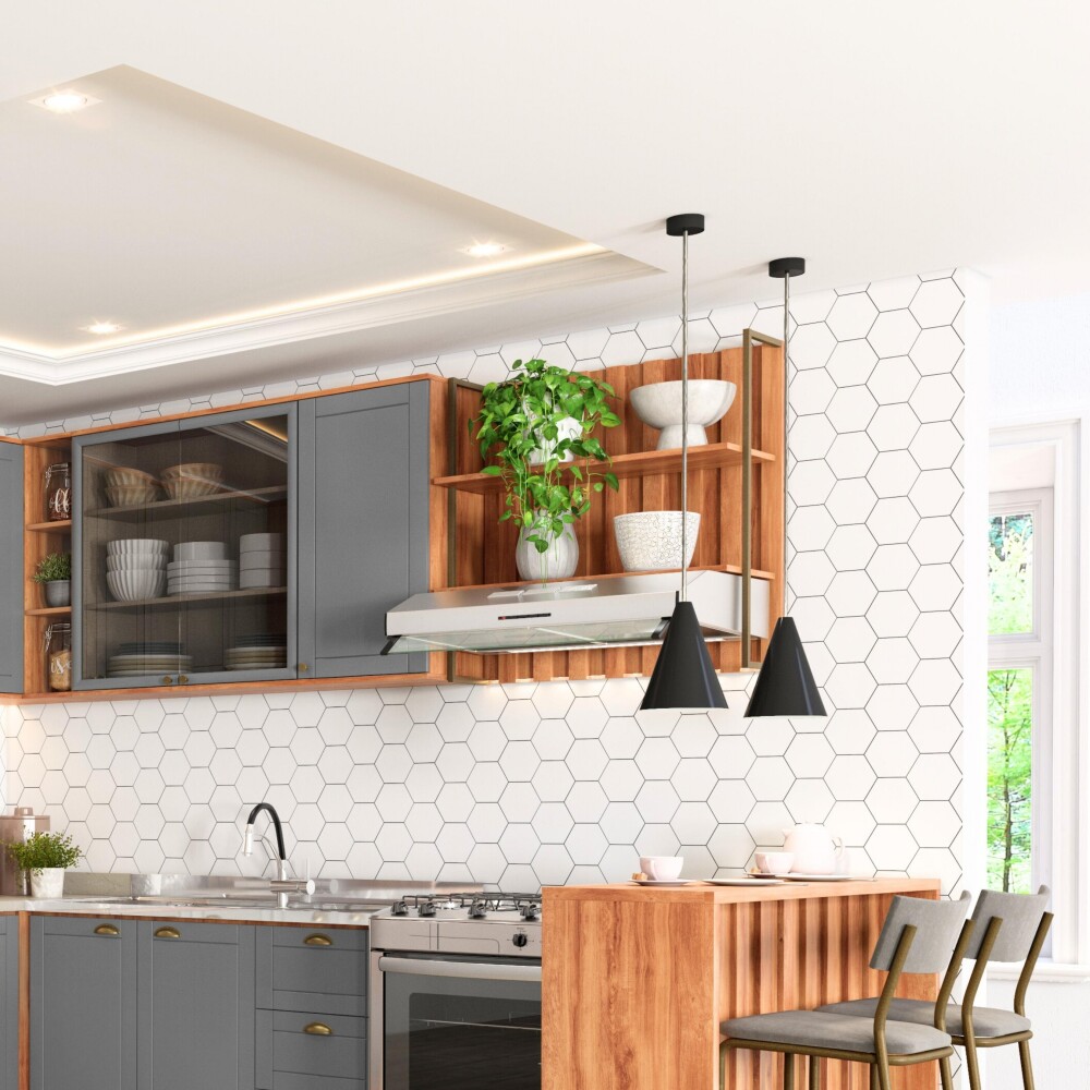 Aereo Americana 80 cm Listones Oro 2 Estantes Gris Aereo Americana 80 cm Listones Oro 2 Estantes Gris