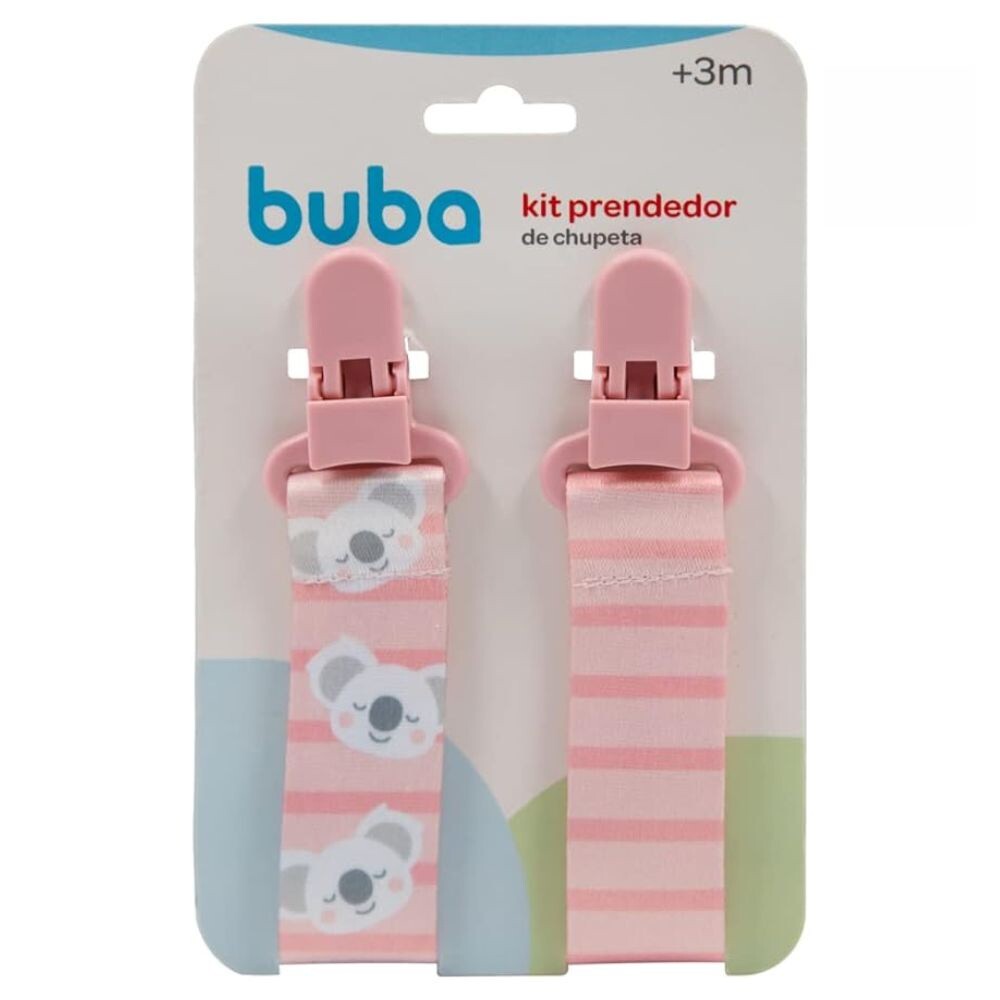 Set x2 clip para chupete BUBA koala rosa