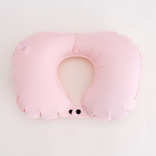 Almohada De Viaje Inflable - Color Pastel - Rosa Almohada De Viaje Inflable - Color Pastel - Rosa