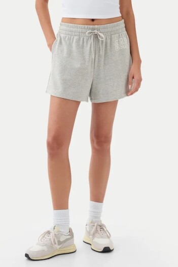Short Deportivo Fin Felpa Logo Gap Mujer Light Heather Grey B08