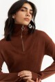 Sweater largo medio MARRON