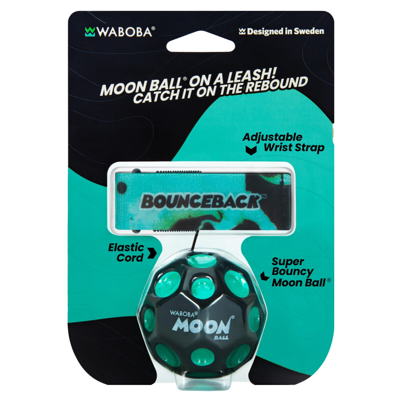 Pelota Moon Ball Rebote Waboba Azul Negro