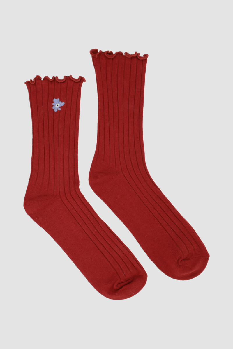 Medias morely volado - Rojo birck 