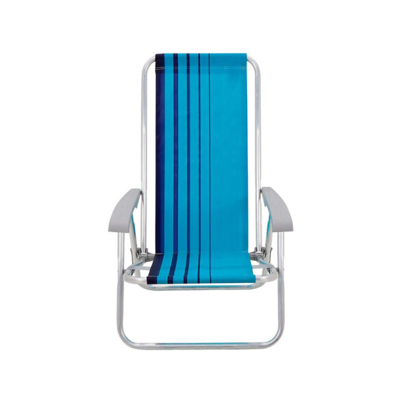 Silla playera aluminio y tela celeste y azul TD0920