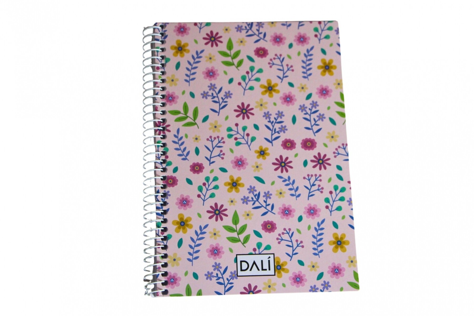 CUADERNO A5 DALI 70 HOJAS - TAPA FLORES ROSADO 