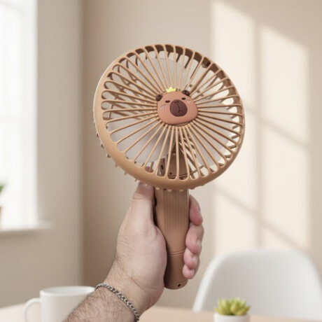 Mini ventilador portátil de escritorio carpincho – recargable Marron