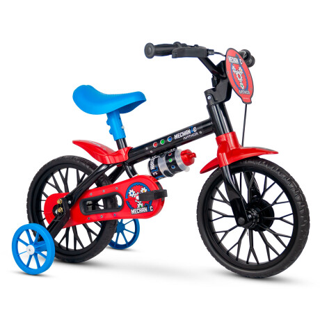 Bicicleta Niño Montaña Rod. 12 Y Caramañola Negro-Rojo