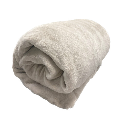Frazada Flannel 1 Plazas Home Class 150 x 240 cm BEIGE