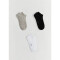 KIT COM 3 PARES MEIAS UNISSEX PRETO/CINZA/BRANCO