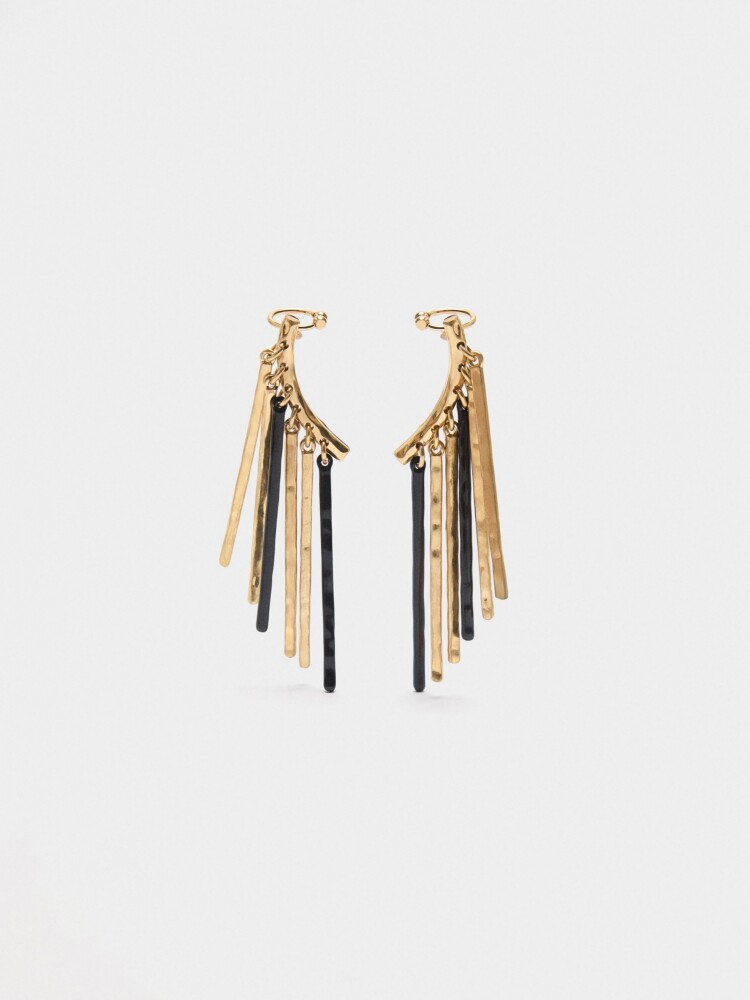 Pendientes Ear Jacket De Barras Bicolor negro