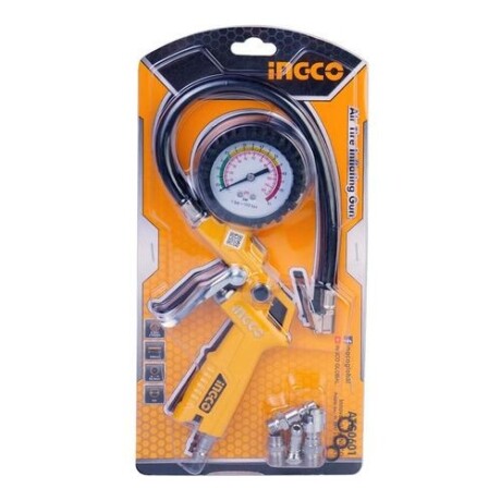 Inflador con manómetro Ingco para autos motos y bicicletas Inflador con manómetro Ingco para autos motos y bicicletas