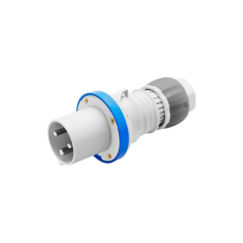 Ficha industrial 2P+T 63A 6HS 220V azul IP44 GG1016