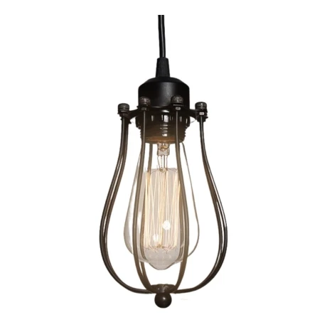 Lampara Techo Colgante Jaula Metal Vintage Retro Negro Negro