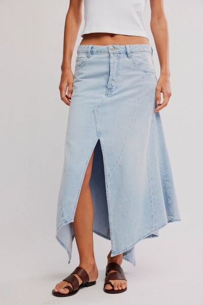 FALDA MAXI AQUARIUS Celeste