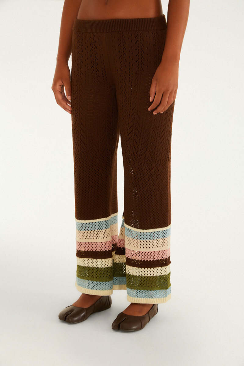 PANTALON TEJIDO Marron