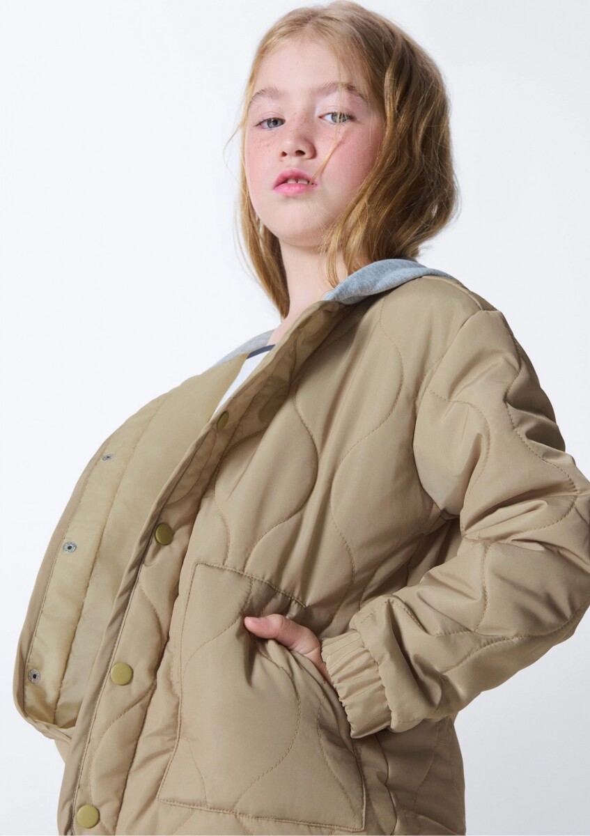 CAMPERA INFANTIL CON TEXTURA - BEIGE 