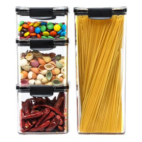 Set 4 Tarros Recipientes Hermeticos Para Cocina Blanco
