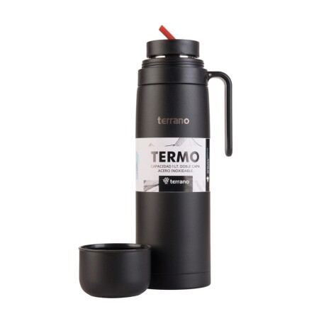 Termo Terrano Premium 1L con Manija Rígida NEGRO