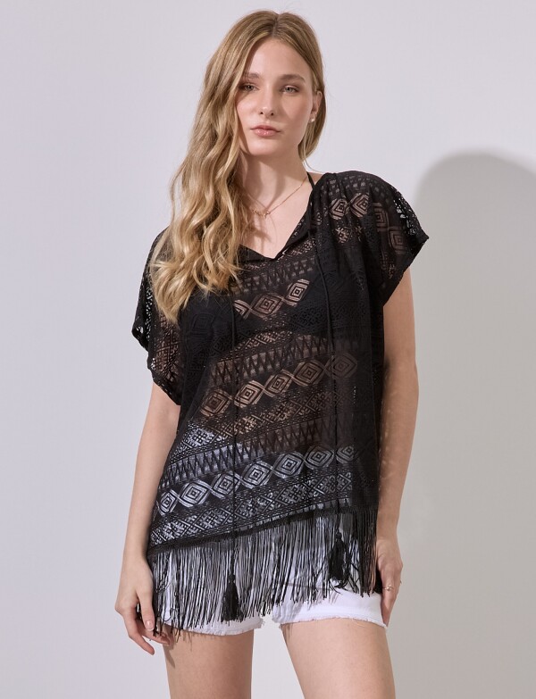 Kaftan Calado NEGRO