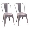 Pack x2 Sillas Tolix Lumax Metal Colores Living Comedor Gris