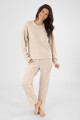 Remera rib grueso beige Beige