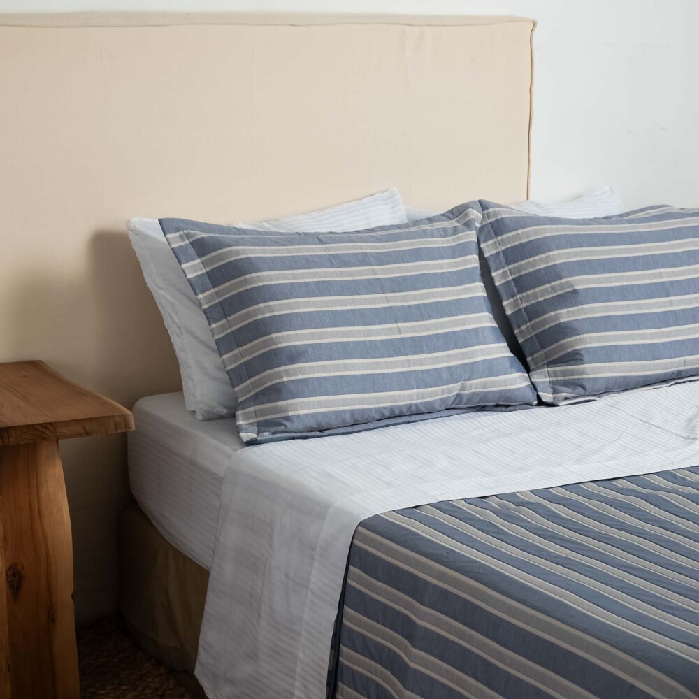 SET CUBRECAMA 1 PLAZA ALGODON-Y-POLIESTER AZUL MATRESS