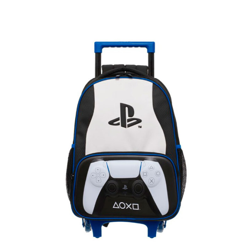 Mochila Play Station Con Carro Negro - Azul
