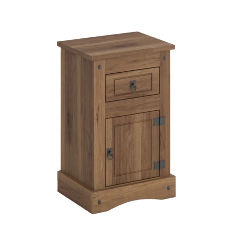 Mesa de luz 1 Puerta 1 Cajón - Linea Mexicana Nogal Mesa de luz 1 Puerta 1 Cajón - Linea Mexicana Nogal
