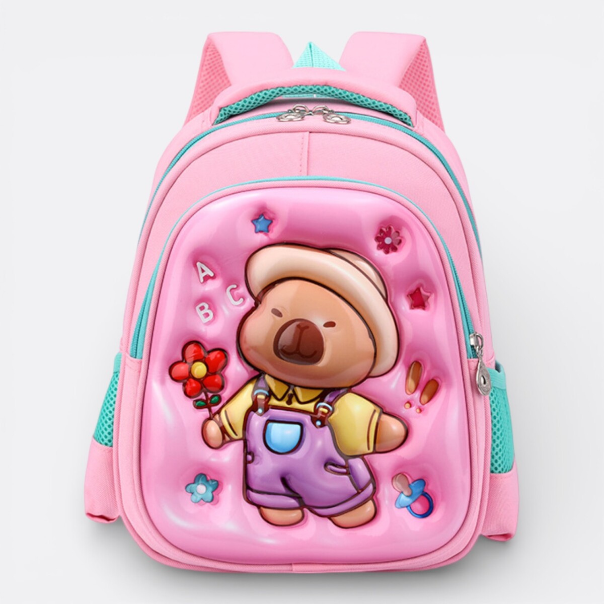 Mochila Capibara Labubu Preescolar 3d Relieve - Capibara Granjero 