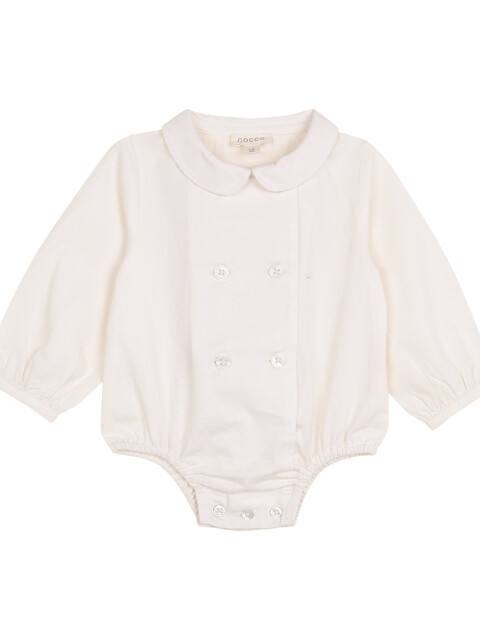 Camisa Body Cuello Bebe Blanco Roto