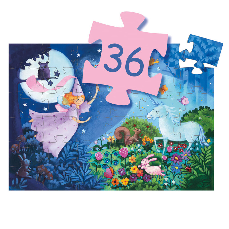 Puzzle Silueta Djeco 24 Pzas El hada y el unicornio Puzzle Silueta Djeco 24 Pzas El hada y el unicornio