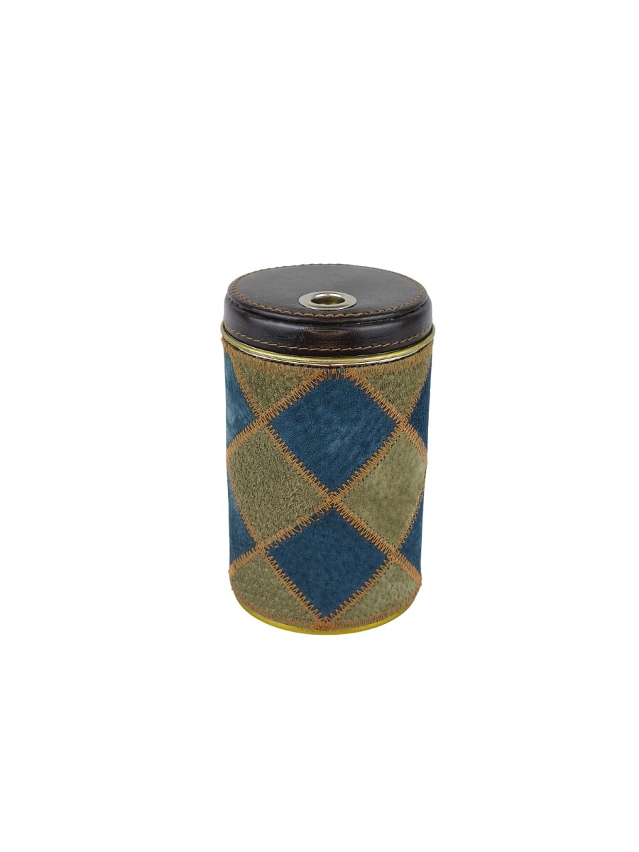 Yerbera c/ detalle pecari rombo puzzle - Azul 