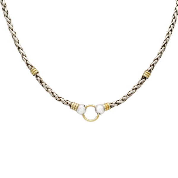 Cadena Espiga-Plata y Oro-Sin piedra-CD5045 Sinpiedra
