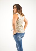 Musculosa de broderie con brillo Musculosa de broderie con brillo