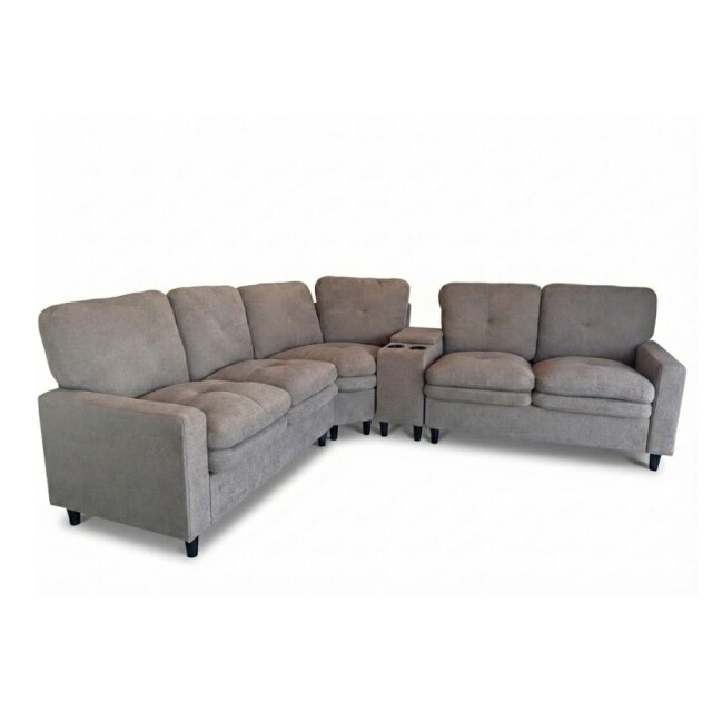 SOFÁ SILLÓN ESQUINERO RINCONERO - CON POSA VASOS GRIS