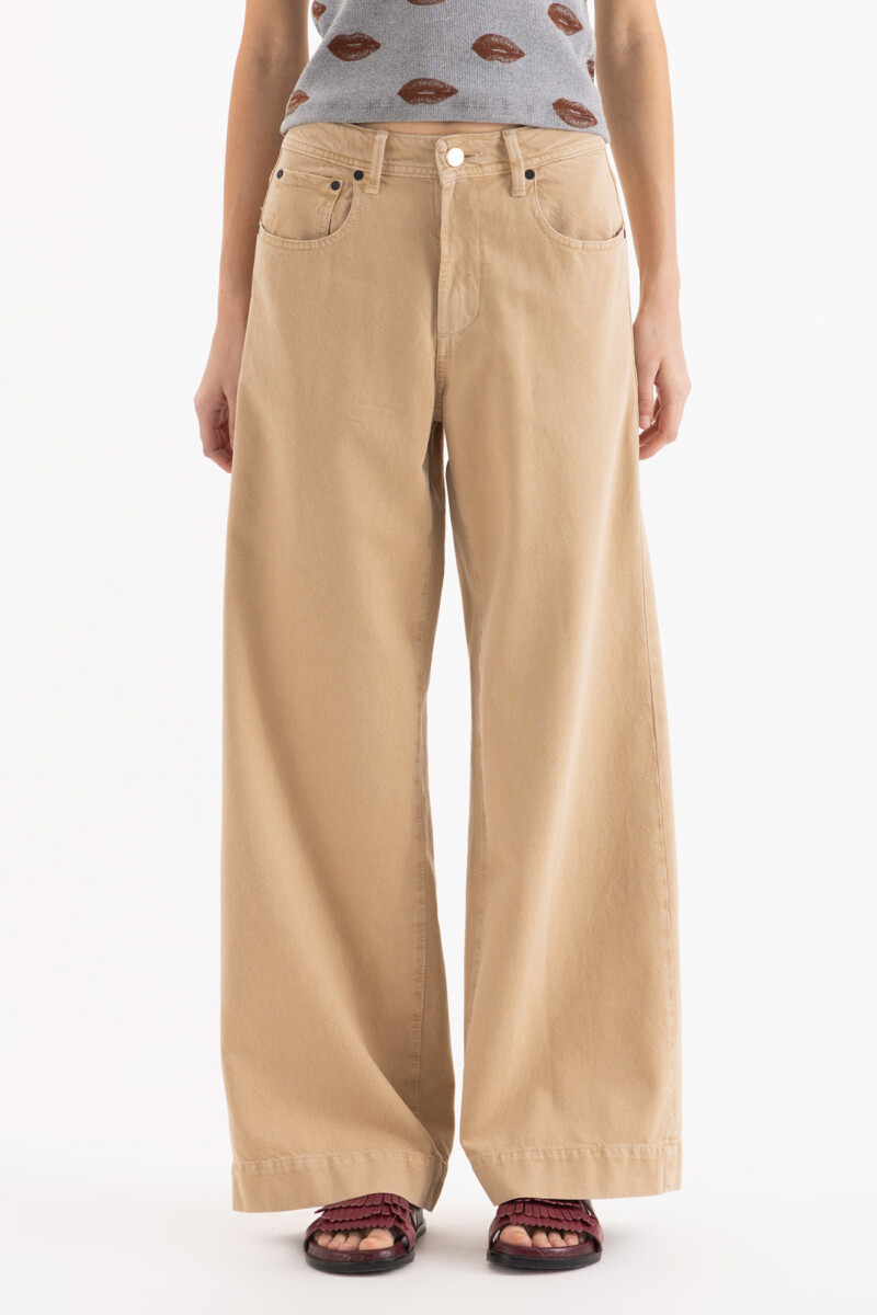 JEANS WIDE ICON SAND Camel