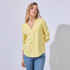 Remera Algodon Escote V AMARILLO