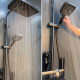 GRIFERIA BARRAl DUCHA CON TRANSFERENCIA GUN METAL 000