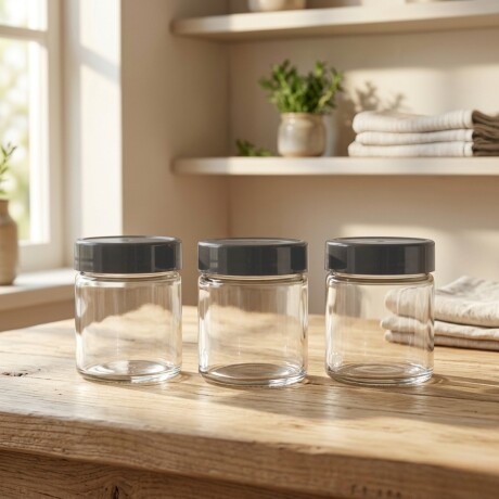 Set x3 Frascos de cristal 290cc GRIS