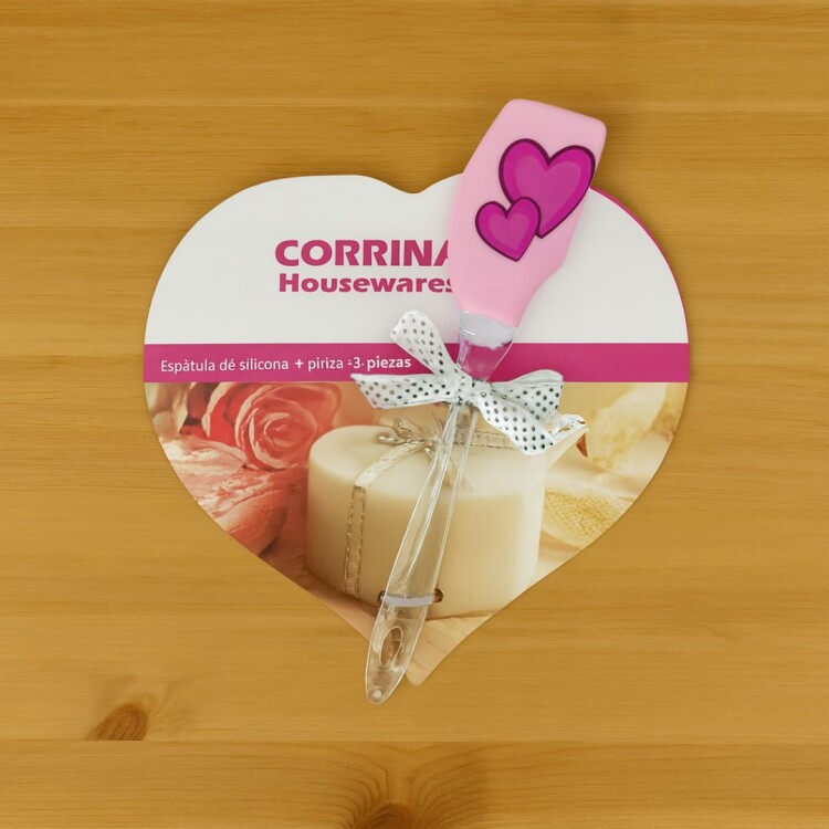 MOLDE SILICONA CORAZON CON ESPATULA MOLDE SILICONA CORAZON CON ESPATULA