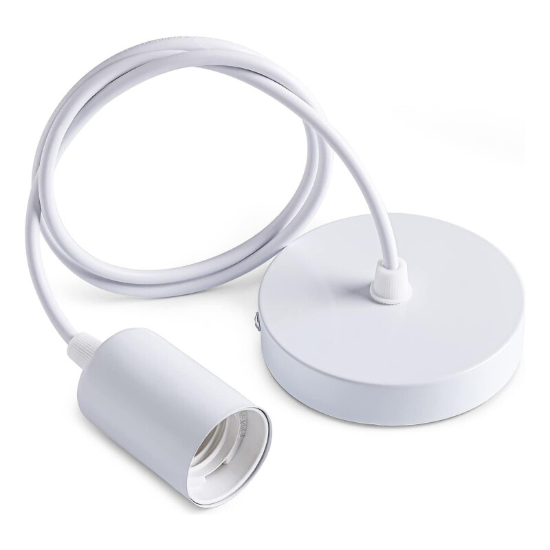 Portalamparas Colgante Liso Decorativo Pase E27 Techo Blanco