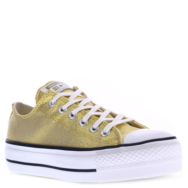 Championes de Mujer Converse - All Star Chuck Taylor Life Plataforma Dorado - Negro - Blanco