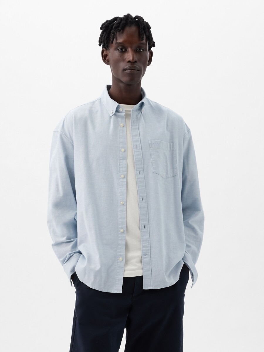 Camisa Oxford Big Shirt Hombre - Light Blue 