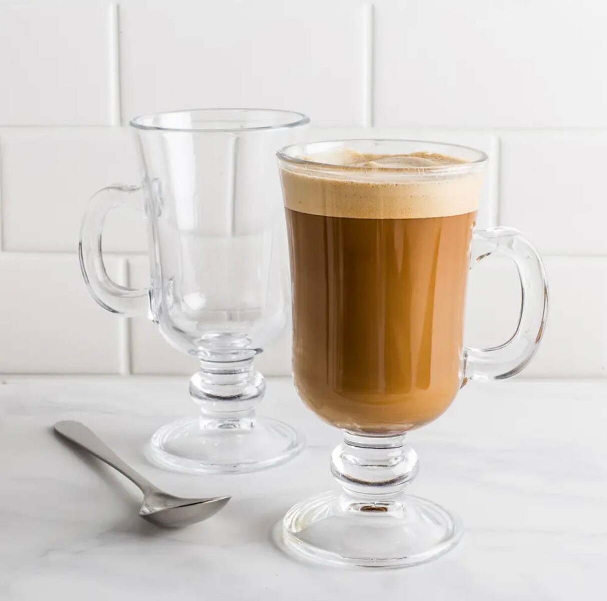 Juego De 6 Tazas Vidrio Cappuccino Irish Coffe 250ml 