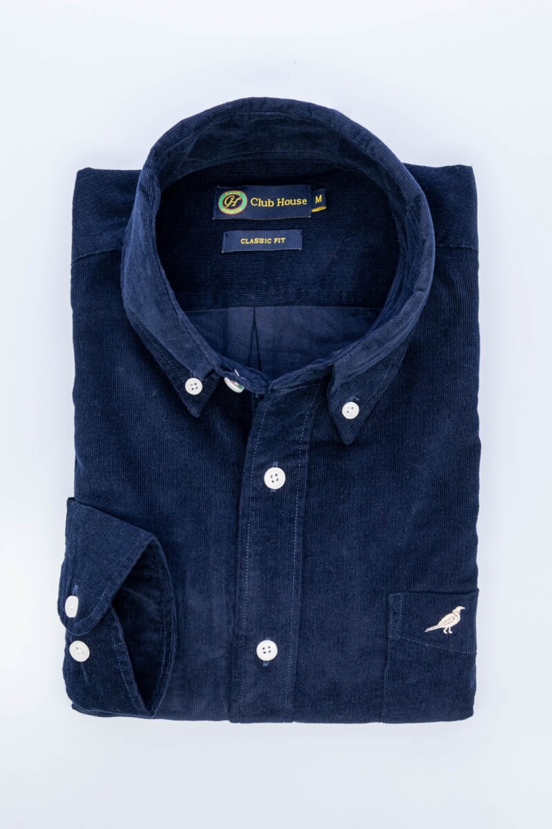 Camisa corduroy clasica - Azul Marino 