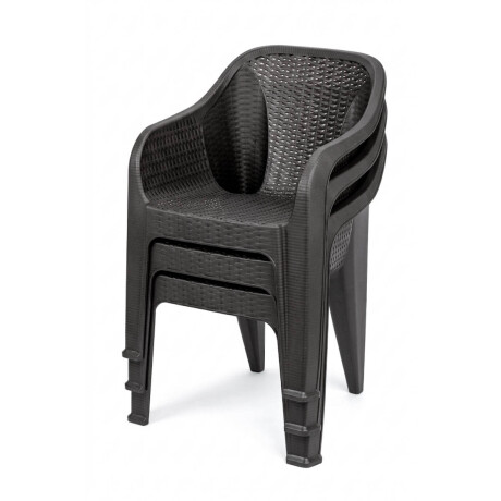 Silla Jardín Rambo Rattan Apoyabrazos Apilable Exterior Marron