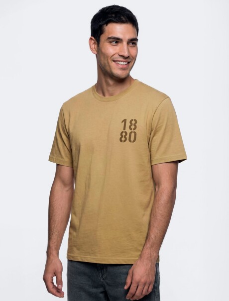 CAMISETA MANGA CORTA CON ESTAMPA MOSTAZA