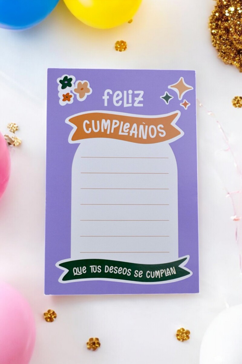 Tarjeta cumpleaños 10x15. - DISEÑO 13 