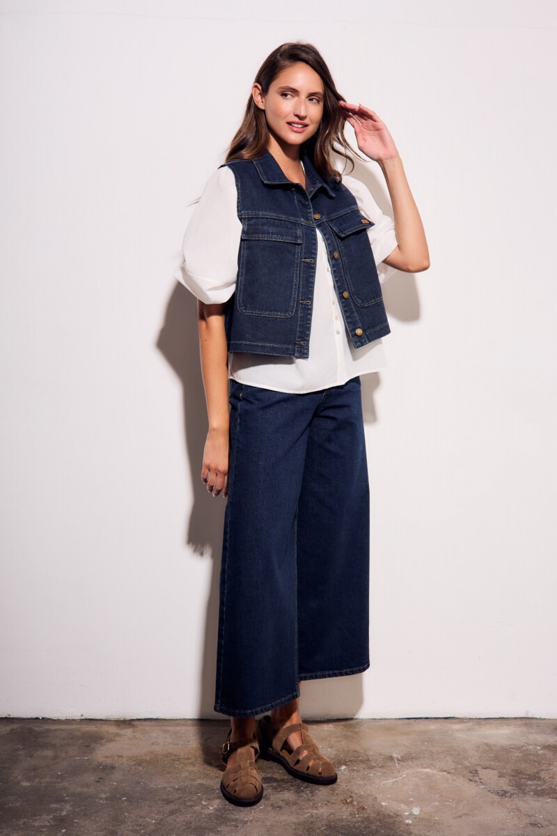 Chaleco Denim Bolsillos Jean